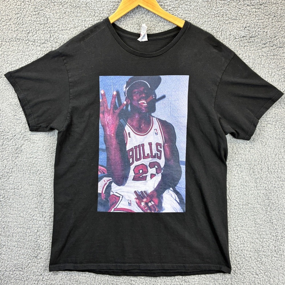 Delta Pro Weight Michael Jordan Chicago Bulls Graphic T-Shirt Men's M Black